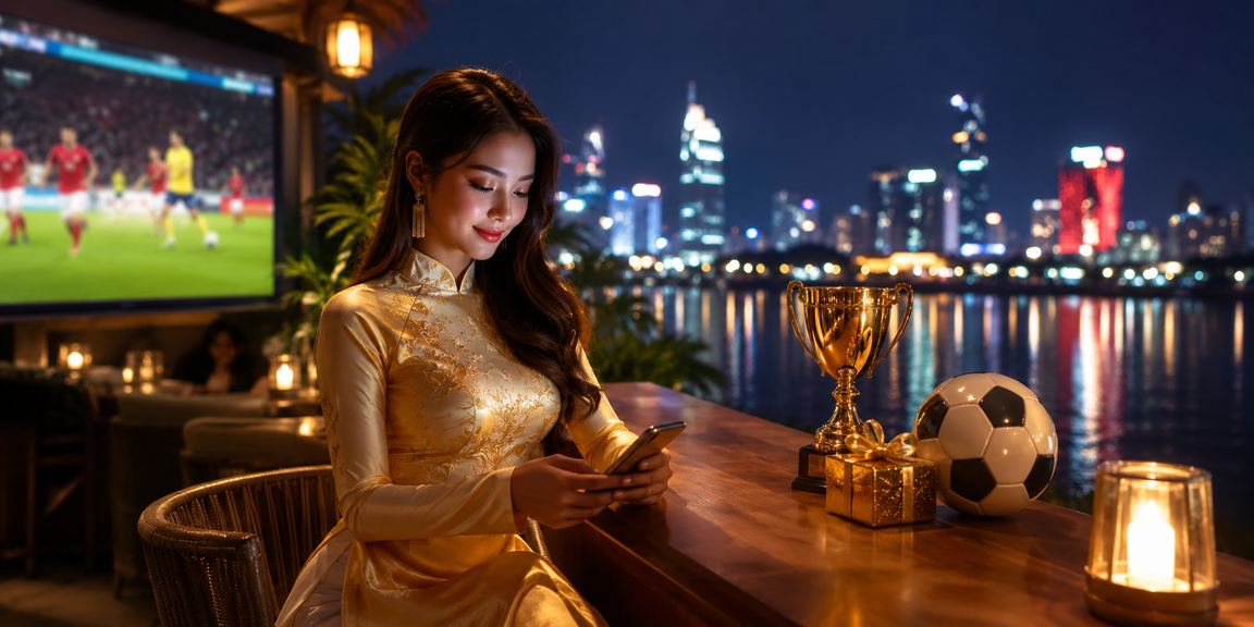 Người chơi cá cược bóng đá tại Hà Nội trong trang phục áo dài truyền thống
